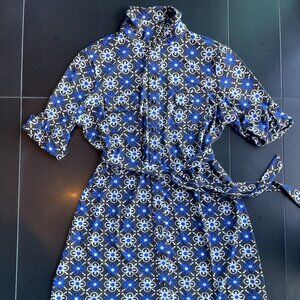 Charter Club patterned dress with logo buttons "XL"